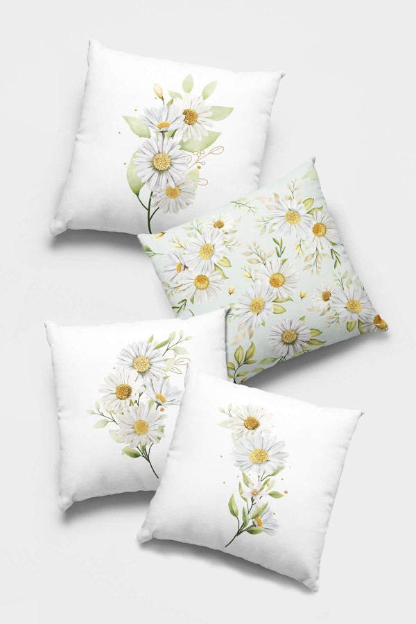 Füme Tek Renk 4'lü Set Çift Taraflı Kırlent Kılıfı 4KRL001