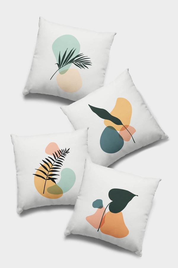 Açık Gri Düz 4'lü Set Çift Taraflı Kırlent Kılıfı 4KRL009