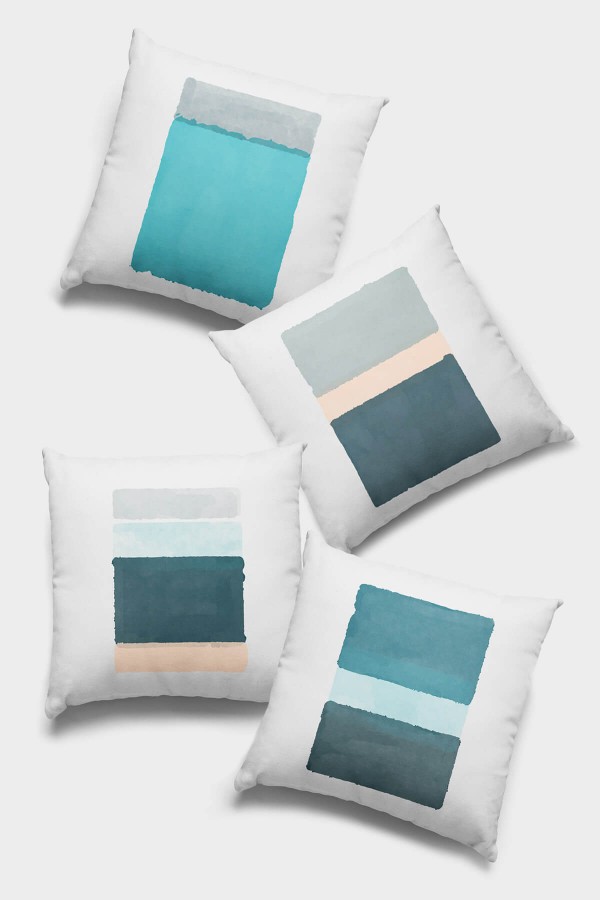 Beyaz Tek Renk 4'lü Set Çift Taraflı Kırlent Kılıfı 4KRL026