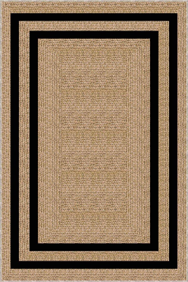 Bej Kaymaz Tabanlı Hasır Jüt Görünümlü Mutfak Halısı AR1070