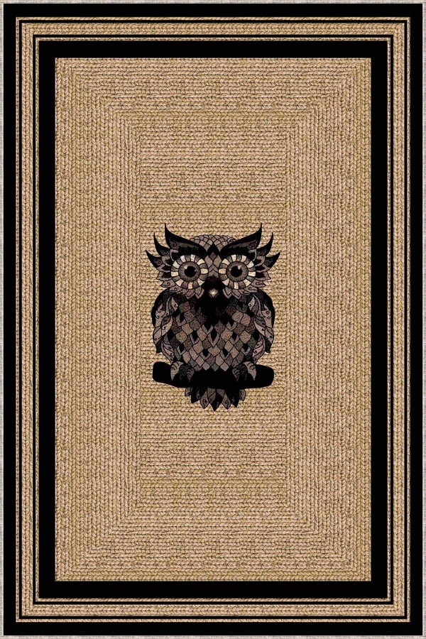 Bej Kaymaz Tabanlı Hasır Jüt Görünümlü Mutfak Halısı AR1080