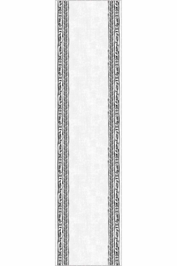 Beyaz Kaymaz Çerçeveli Kesme Rulo Özel Ölçülü Yolluk AR1096