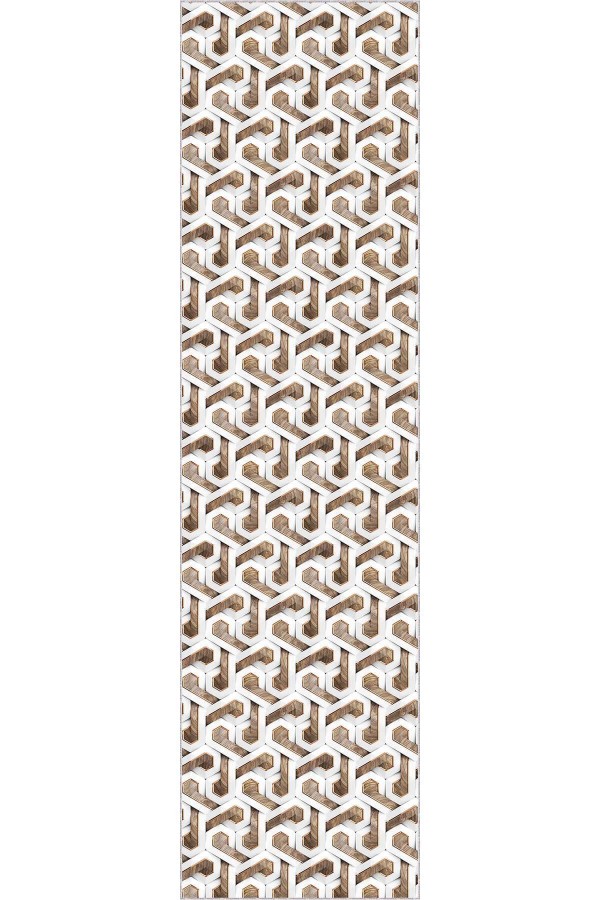 Kahverengi Kaymaz Yıkanır 3D Üç Boyutlu Kesme Yolluk AR1194