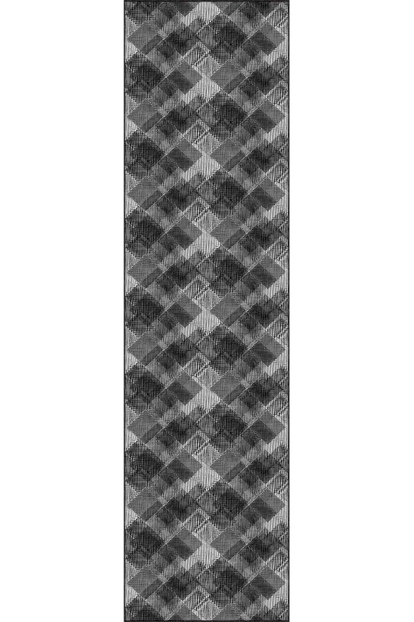 Siyah Kaymaz Modern Kesme Rulo Özel Ölçülü Yolluk AR1199