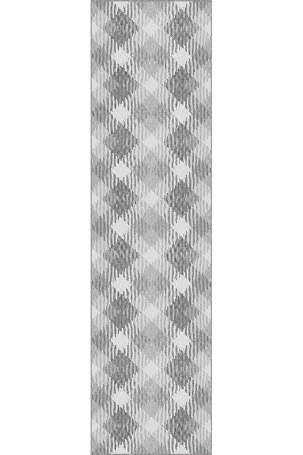 Gri Kaymaz Modern Kesme Rulo Özel Ölçülü Yolluk AR1341