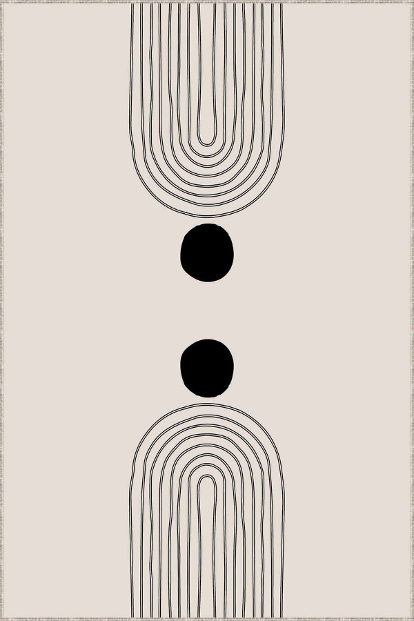 Kemik Kaymaz Tabanlı Yıkanabilir Soyut Mutfak Halısı AR1348