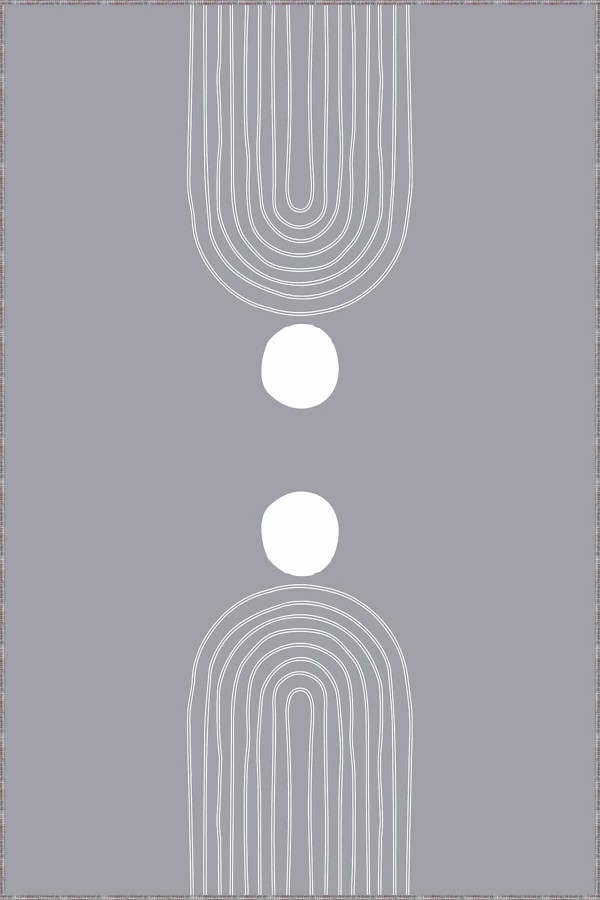 Gri Kaymaz Tabanlı Yıkanabilir Soyut Mutfak Halısı AR1349