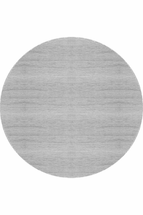 Gri Kaymaz Sade Desensiz Düz Yuvarlak Mutfak Halısı AR1357