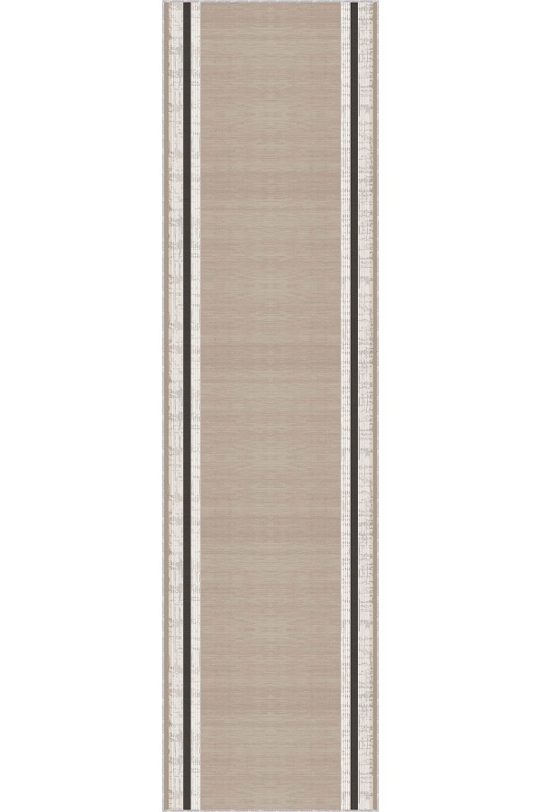 Bej Kaymaz Çerçeveli Kesme Rulo Özel Ölçülü Yolluk AR1418