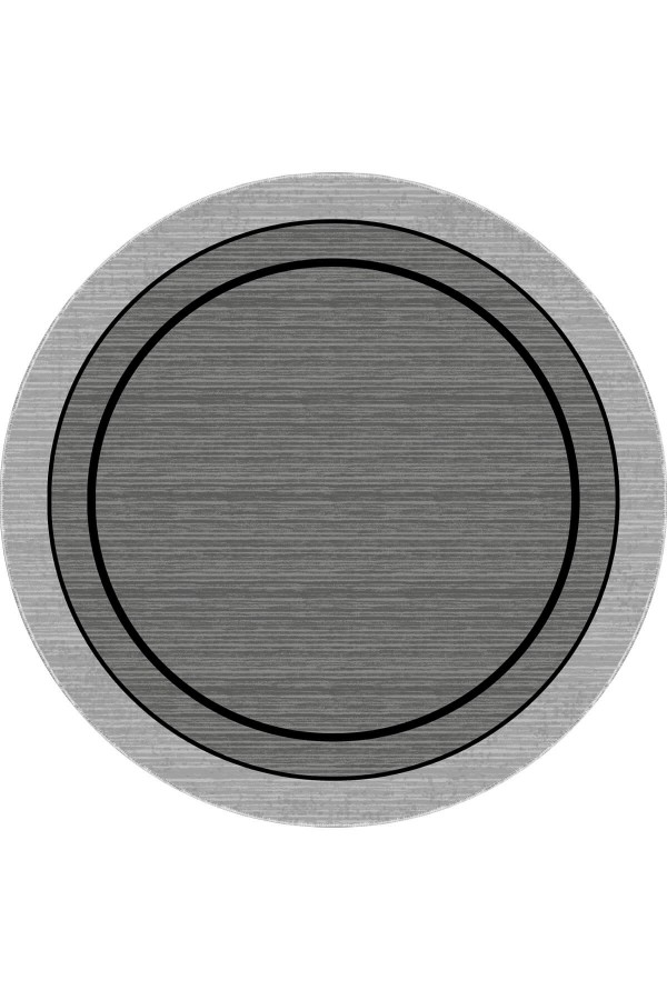 Koyu Gri Kaymaz Yuvarlak Çerçeveli Mutfak Halısı AR1427