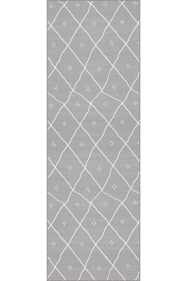 Gri Kaymaz Moroccan Kesme Rulo Özel Ölçülü Yolluk AR1464