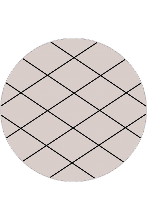 Vizon Kaymaz Tabanlı Yuvarlak Modern Mutfak Halısı AR1469