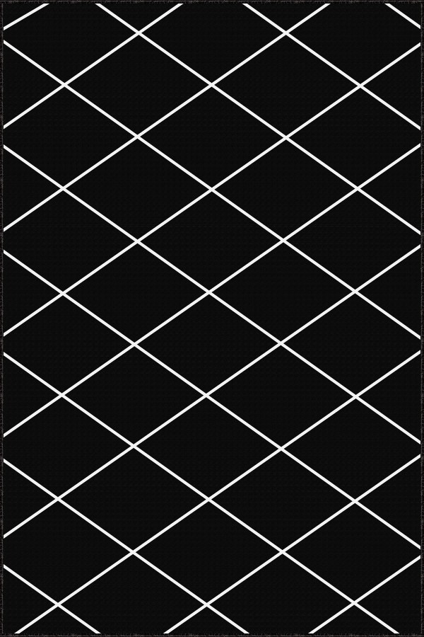 Siyah Kaymaz Tabanlı Modern Mutfak Halısı AR1474