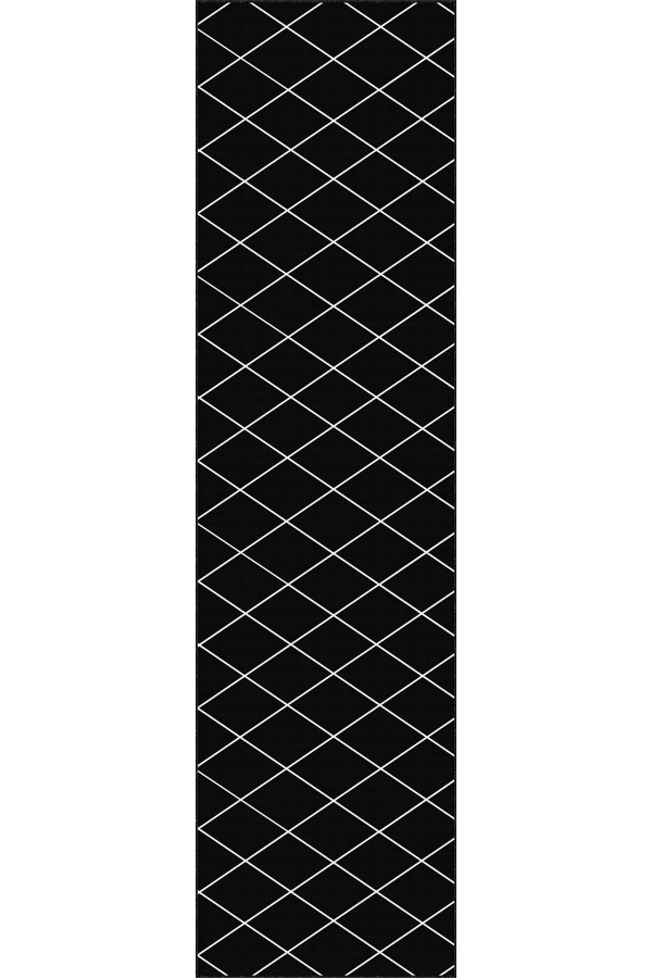 Siyah Kaymaz Modern Kesme Rulo Özel Ölçülü Yolluk AR1476