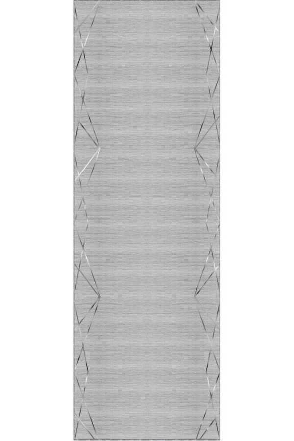 Gri Kaymaz Modern Kesme Rulo Özel Ölçülü Yolluk AR1497