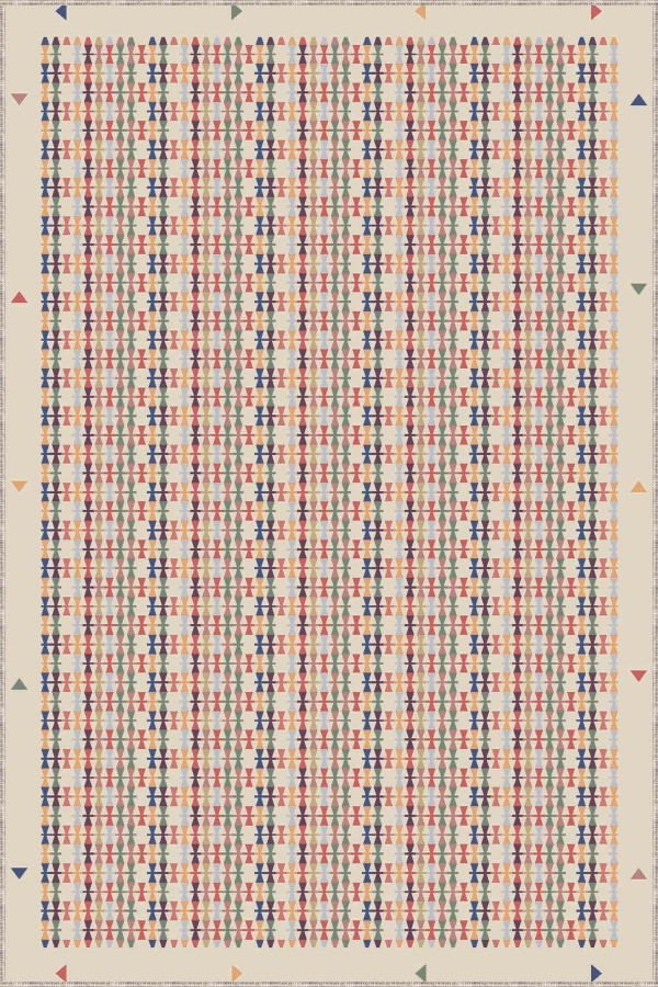 Çok Renkli Kaymaz Taban Otantik Desenli Mutfak Halısı AR197