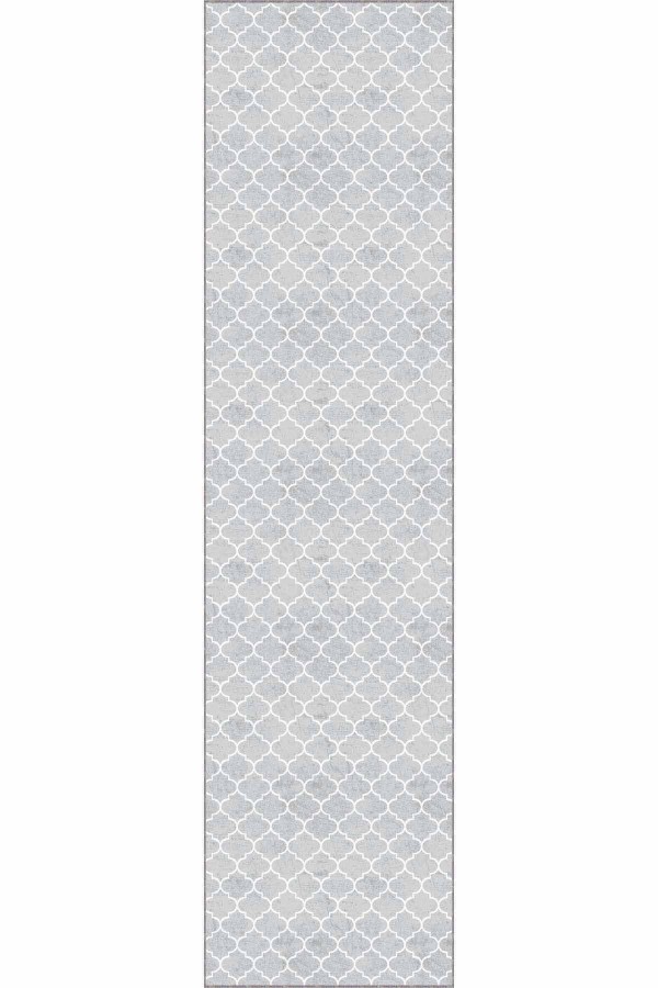 Gri Kaymaz Fas Desen Kesme Rulo Özel Ölçülü Yolluk AR249