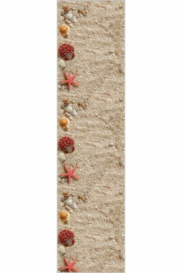 Bej Kaymaz 3D Üç Boyutlu Kesme Rulo Özel Ölçülü Yolluk AR253