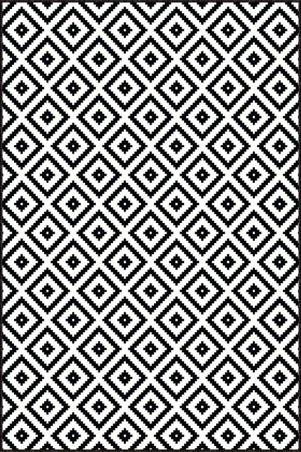 Siyah Kaymaz Karo Desen Kesme Rulo Özel Ölçülü Yolluk AR306