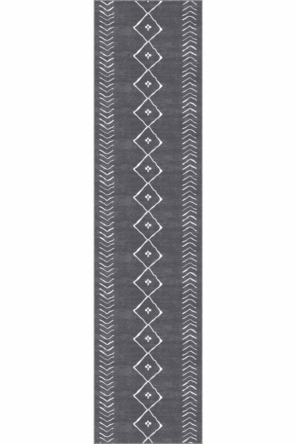 Gri Kaymaz Moroccan Kesme Rulo Halı Özel Ölçülü Yolluk AR316