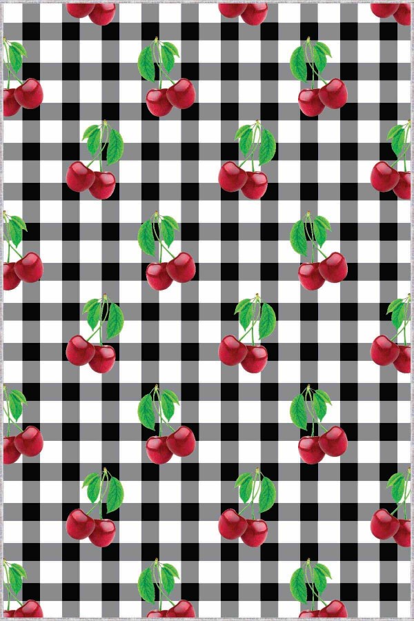 Kırmızı Kaymaz Taban Yıkanabilir Meyveli Mutfak Halısı AR329