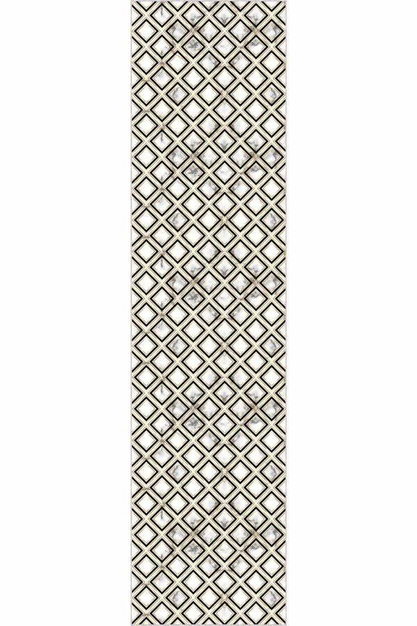 Gold Kaymaz Taban Kareli Kesme Rulo Özel Ölçülü Yolluk AR348