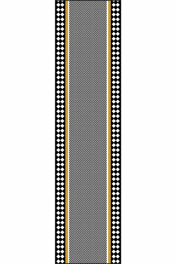 Siyah Kaymaz Mutfak Kesme Rulo Özel Ölçülü Yolluk Halı AR353