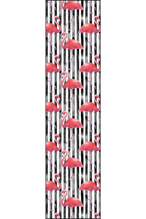 Pembe Kaymaz Flamingolu Kesme Rulo Özel Ölçülü Yolluk AR458
