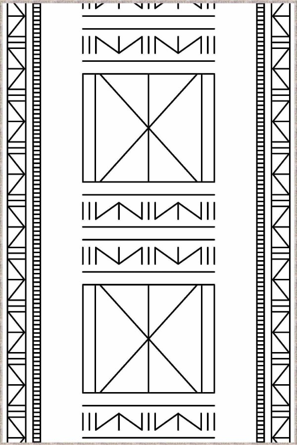 Beyaz Kaymaz Taban Etnik Kesme Rulo Özel Ölçülü Yolluk AR513