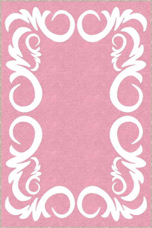 Pembe Çerçeveli Kaymaz Taban Makinede Yıkanabilir Halı AR516