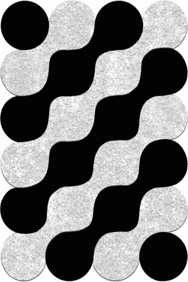 Siyah Daire Desenli Kaymaz Tabanlı Lazer Kesim Halı AR526