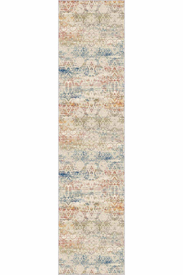 Krem Kaymaz Klasik Motifli Kesme Rulo Özel Ölçü Yolluk AR645