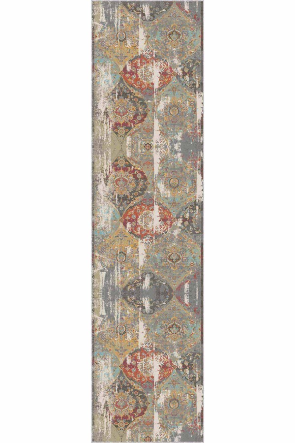 Renkli Kaymaz Klasik Motifli Özel Ölçü Rulo Yolluk AR650