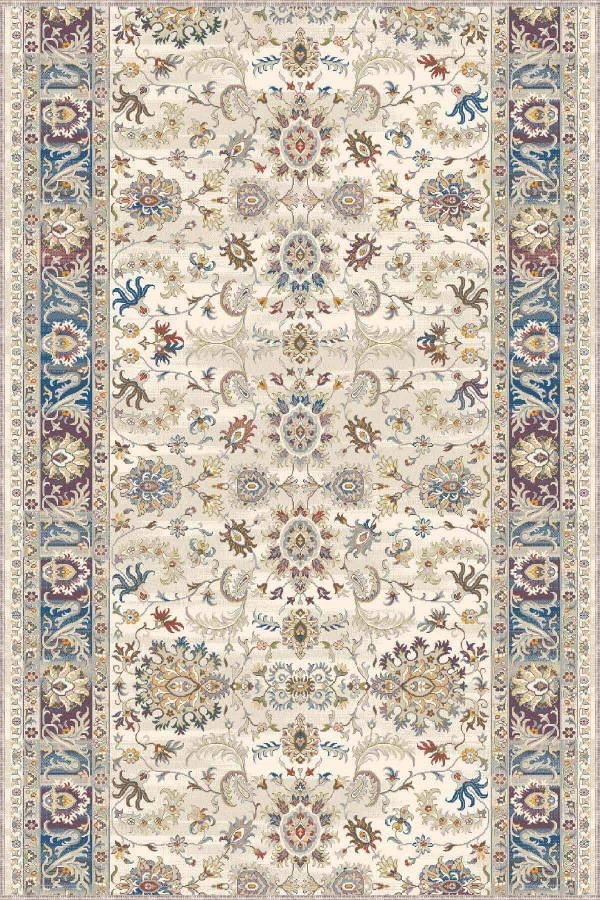 Krem Kaymaz Klasik Motifli Kesme Rulo Özel Ölçü Yolluk AR657