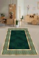 Yeşil Çerçeveli Kaymaz Taban Makinede Yıkanabilir Halı AR730