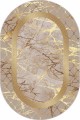 Bej Gold Çerçeveli Kaymaz Tabanlı Oval Antre Halısı AR753