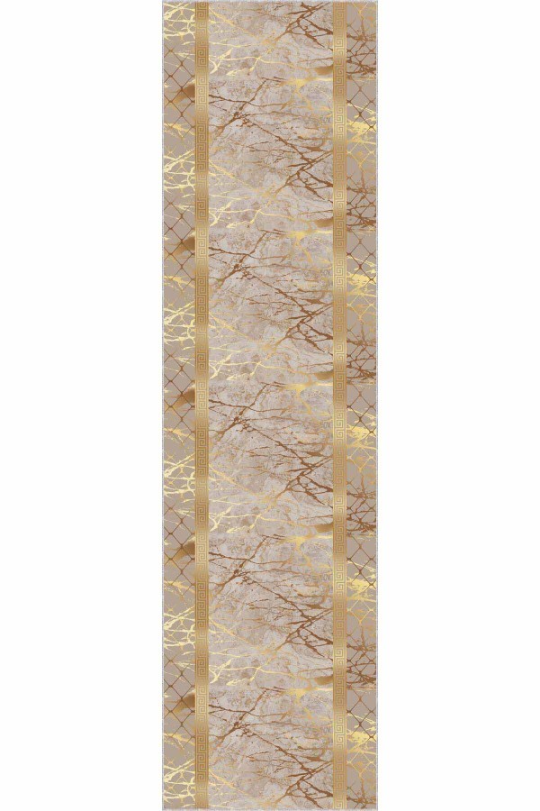 Bej Gold Kaymaz Çerçeveli Kesme Rulo Özel Ölçü Yolluk AR755