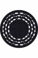 Siyah Çerçeveli Kaymaz Taban Yıkanabilir Yuvarlak Halı AR937