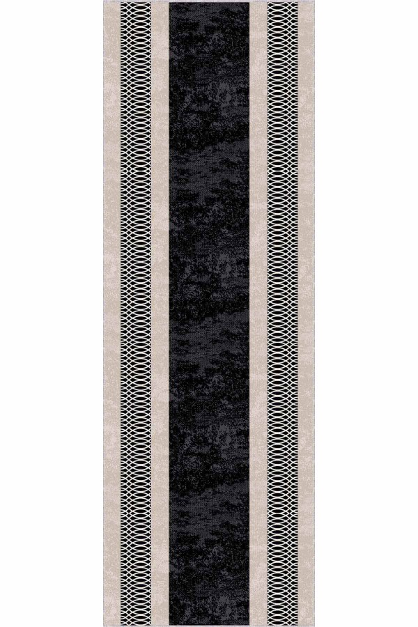 Siyah Kaymaz Çerçeveli Kesme Rulo Özel Ölçülü Yolluk AR955