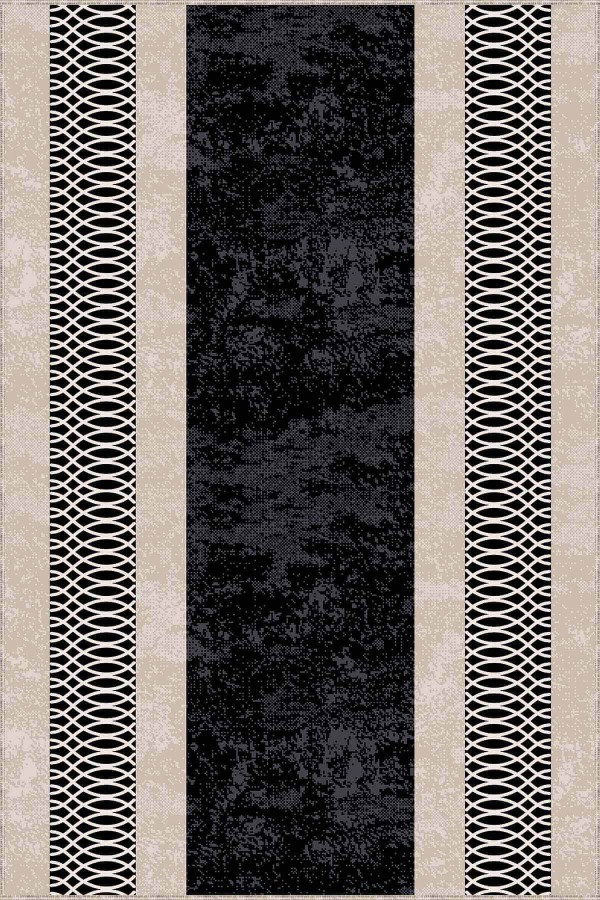 Siyah Kaymaz Çerçeveli Kesme Rulo Özel Ölçülü Yolluk AR955