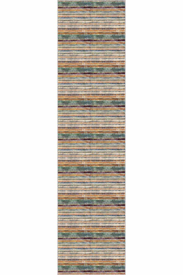 Renkli Kaymaz Çizgili Kesme Rulo Özel Ölçülü Yolluk AR978