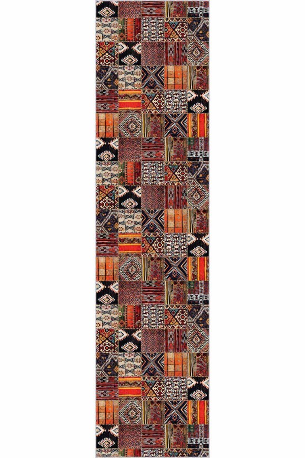 Renkli Kaymaz Patchwork Kesme Rulo Özel Ölçülü Yolluk AR981