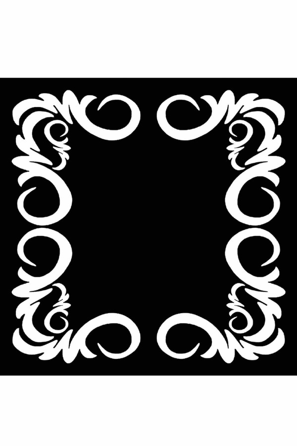 Siyah Çerçeveli Desen Banyo Halısı Klozet Paspas Seti BS032