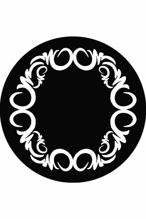 Siyah Çerçeveli Desen Oval Banyo Klozet Paspas Seti BS074