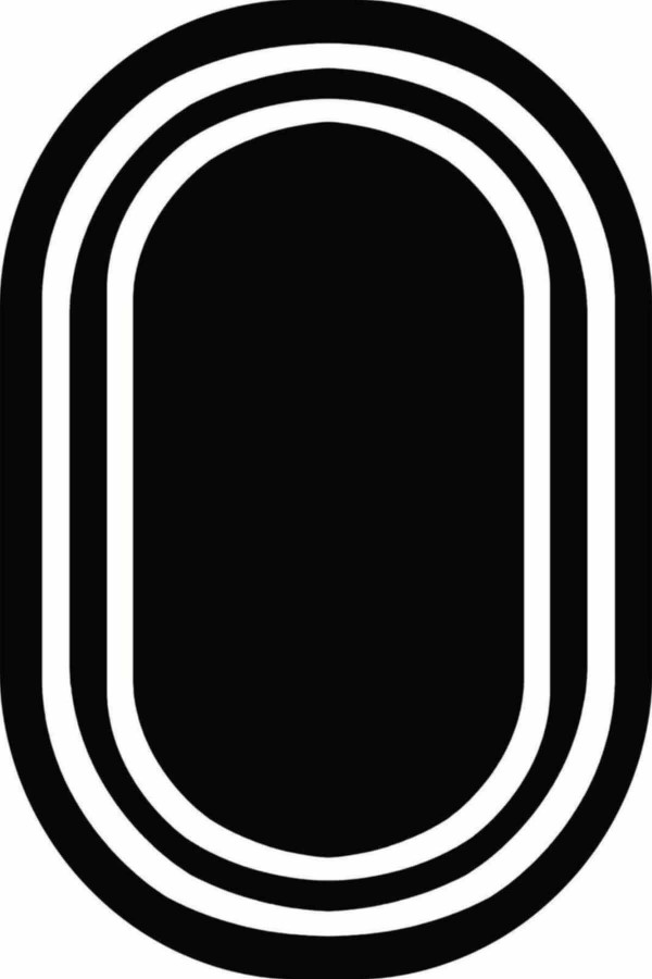 Siyah Çerçeve Desen Oval Banyo Klozet Paspas Seti BS075