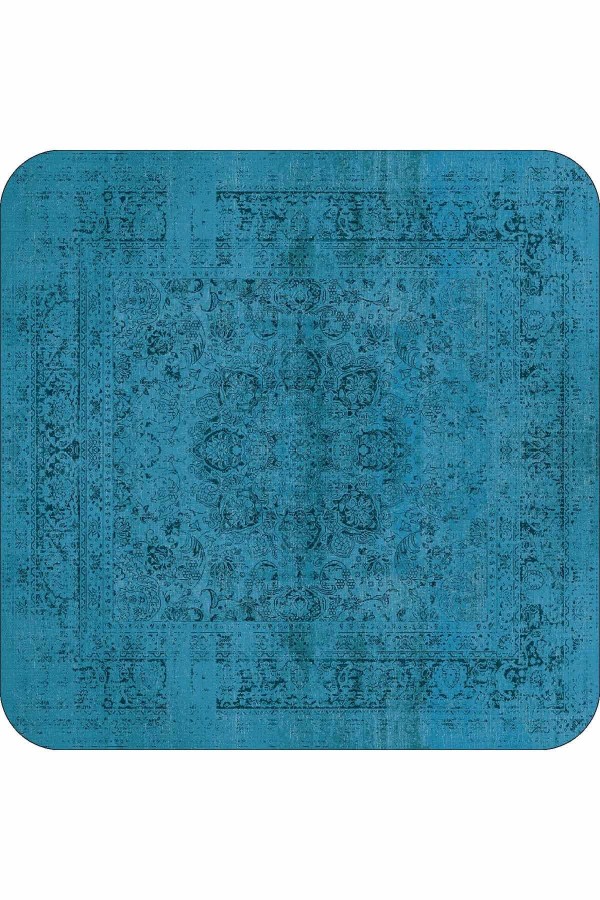 Mavi Modern Klasik Banyo Halısı Klozet Paspas Seti BS234