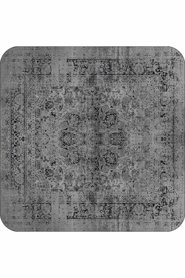 Gri Modern Klasik Banyo Halısı Klozet 2'li Paspas Seti BS239