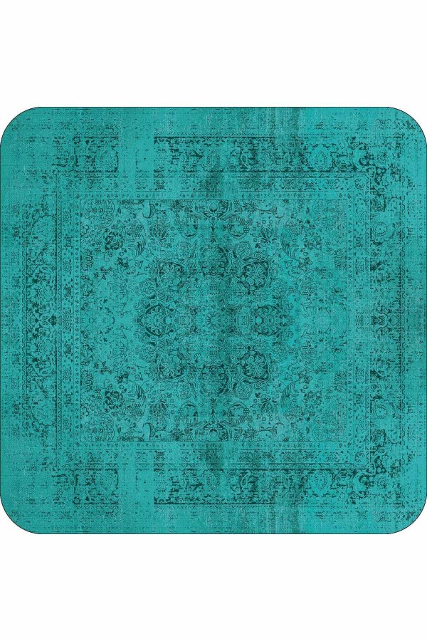 Turkuaz Modern Klasik Banyo Halısı Klozet Paspas Seti BS240