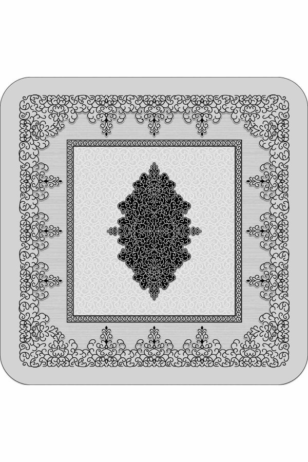 Gri Modern Klasik Banyo Halısı Klozet 2'li Paspas Seti BS281