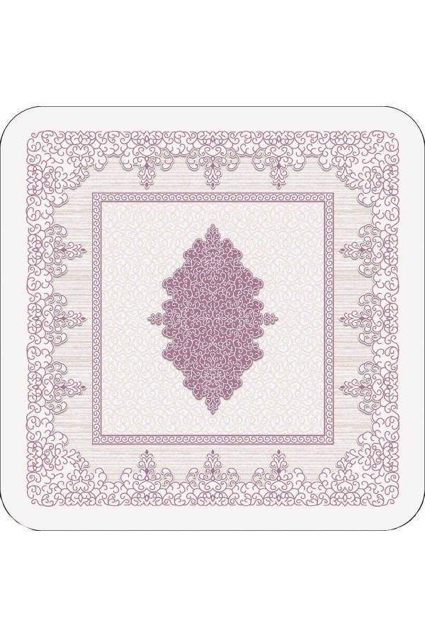 Pembe Modern Klasik Banyo Halısı Klozet Paspas Seti BS284